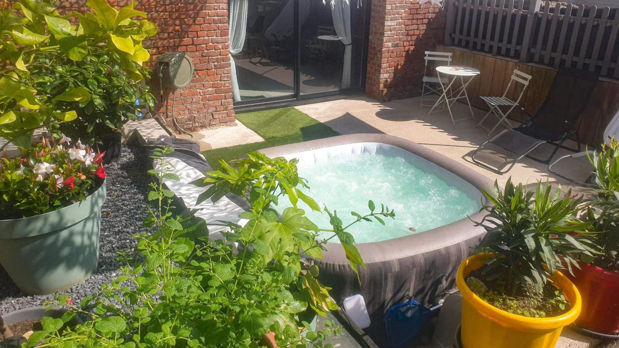 Gary Suite - Studio Cosy, Spa Et Jardin Privatif A 4 Min De Cambrai Awoingt Ngoại thất bức ảnh